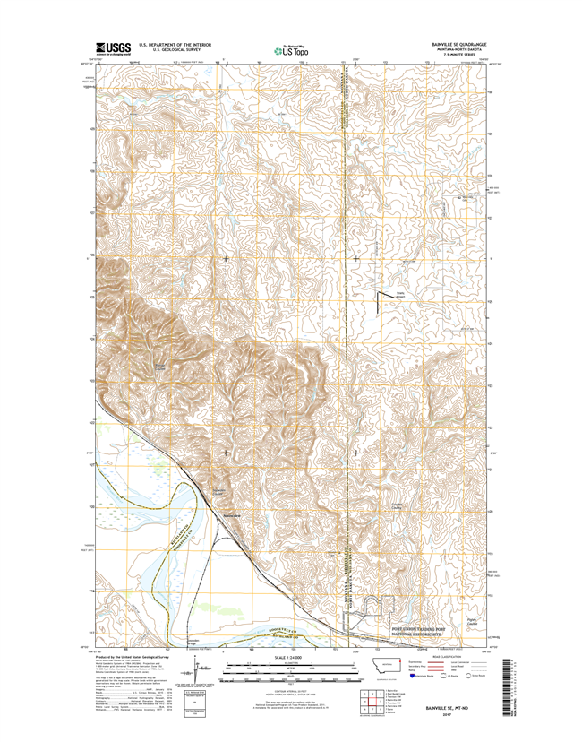 Bainville SE Montana - North Dakota - 24k Topo Map