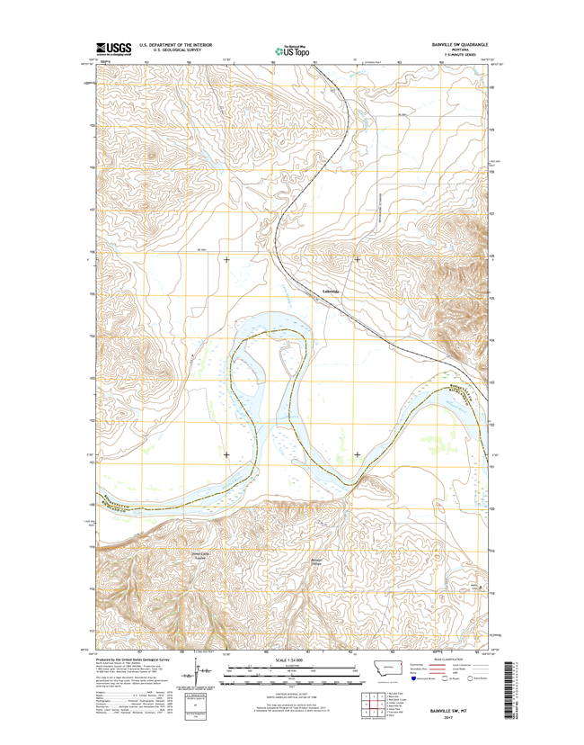 Bainville SW Montana - 24k Topo Map