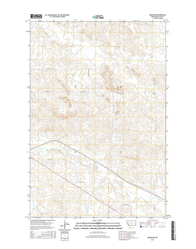 Baker NW Montana - 24k Topo Map