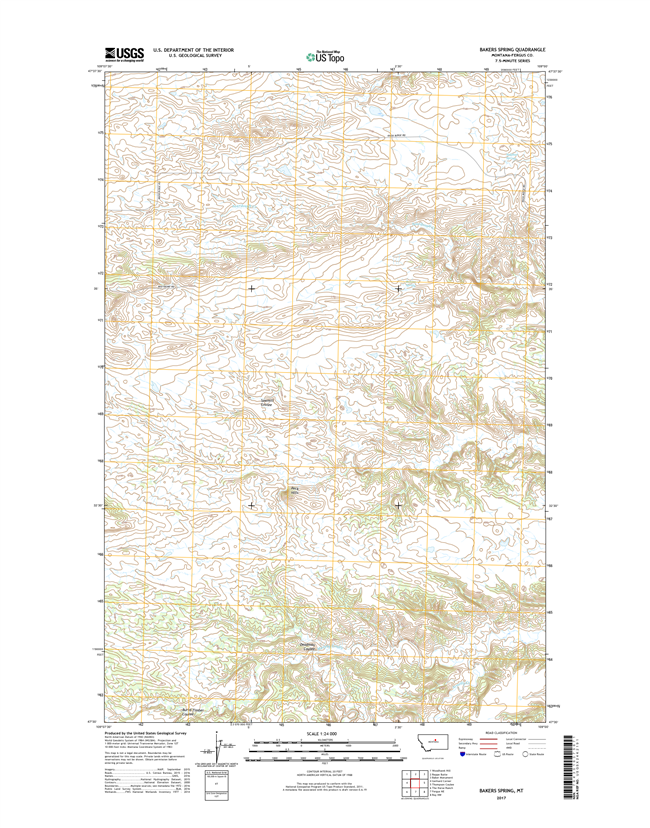 Bakers Spring Montana - 24k Topo Map