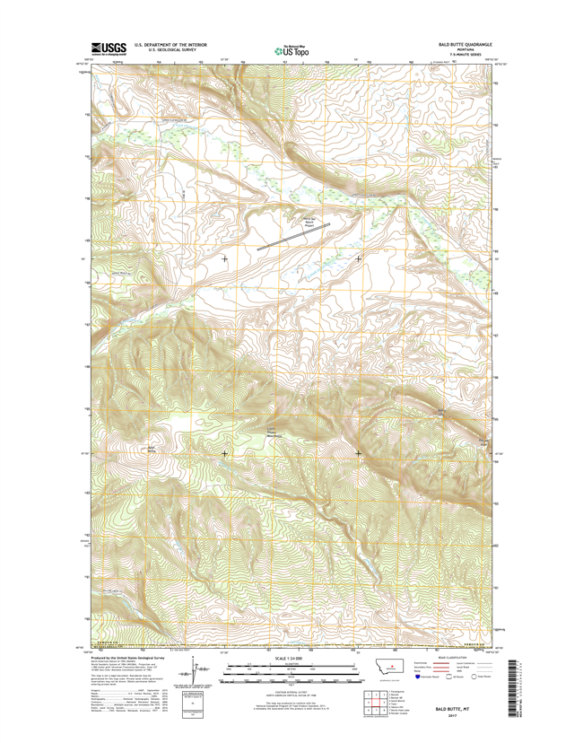 Bald Butte Montana - 24k Topo Map