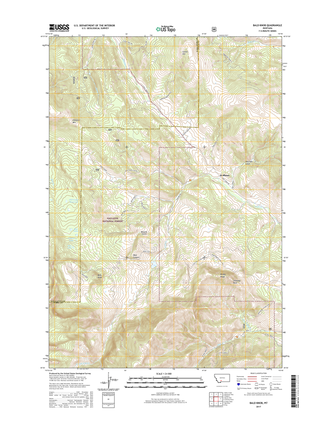 Bald Knob Montana - 24k Topo Map