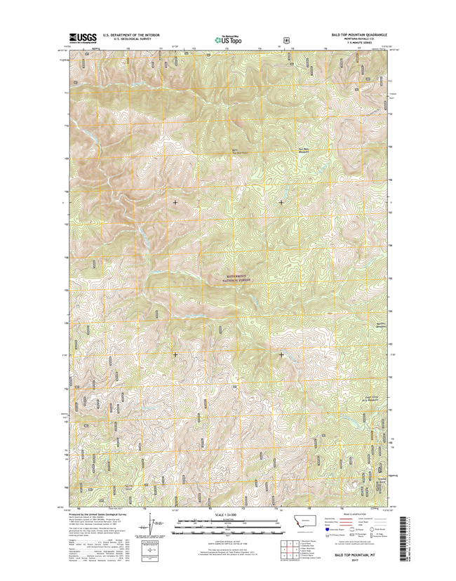 Bald Top Mountain Montana - 24k Topo Map