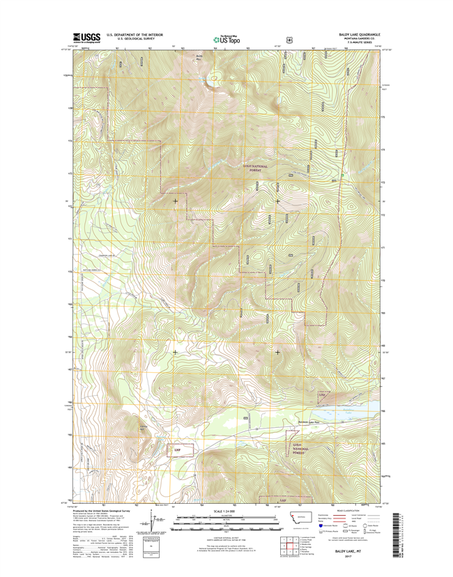 Baldy Lake Montana - 24k Topo Map