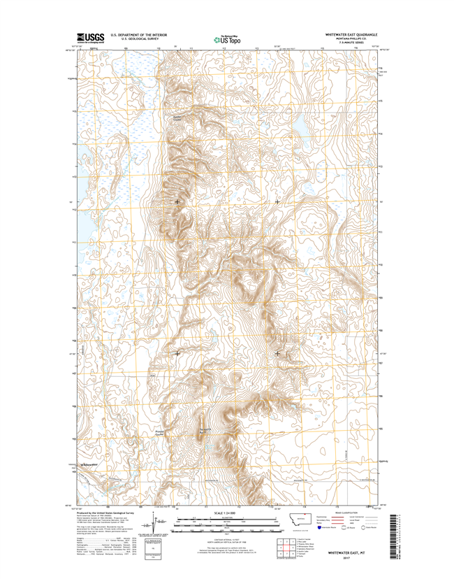 Whitewater East Montana - 24k Topo Map