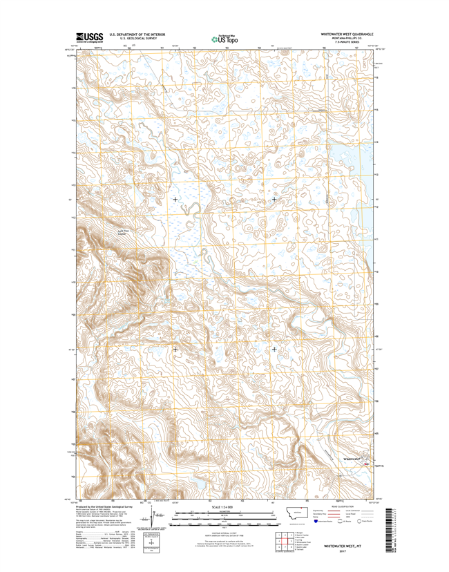 Whitewater West Montana - 24k Topo Map