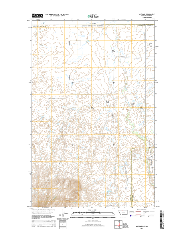 Whitlash Montana - 24k Topo Map