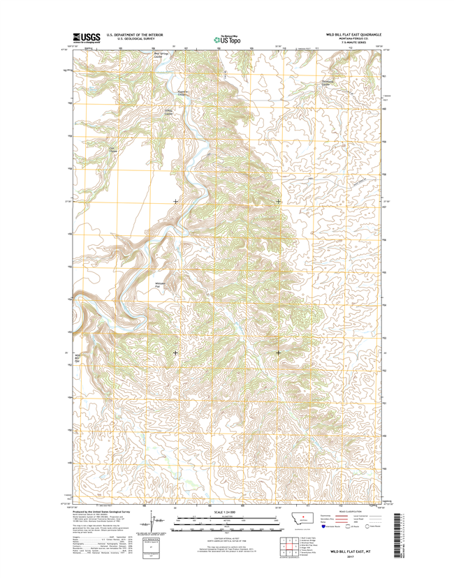 Wild Bill Flat East Montana - 24k Topo Map