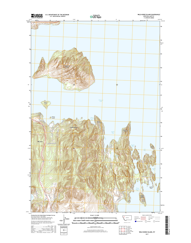 Wild Horse Island Montana - 24k Topo Map