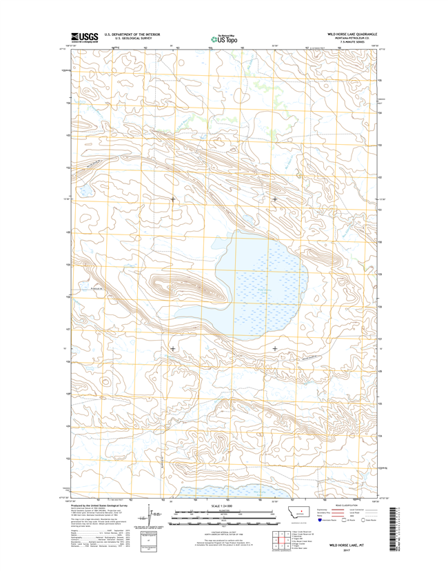 Wild Horse Lake Montana - 24k Topo Map