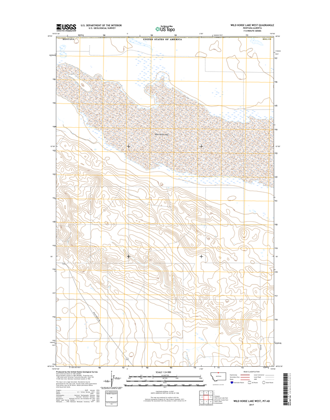 Wild Horse Lake West Montana - 24k Topo Map