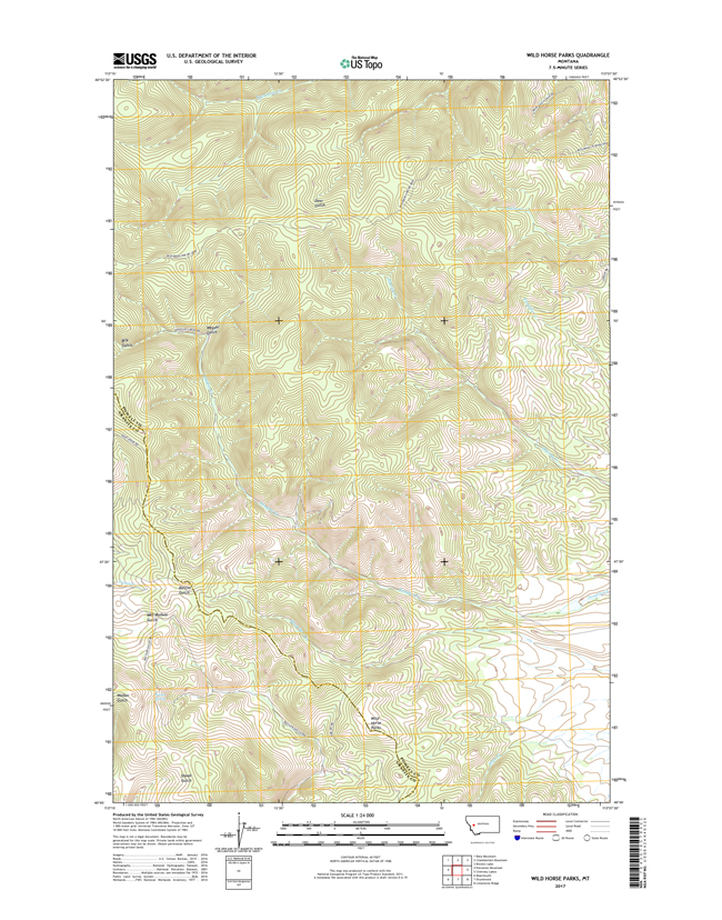 Wild Horse Parks Montana - 24k Topo Map