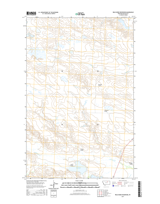 Wild Horse Reservoir Montana - 24k Topo Map