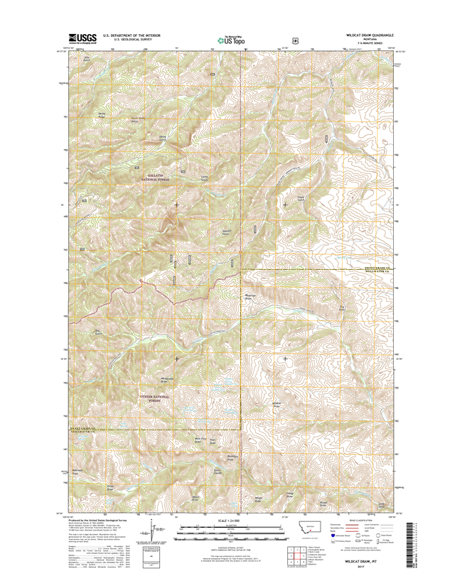 Wildcat Draw Montana - 24k Topo Map