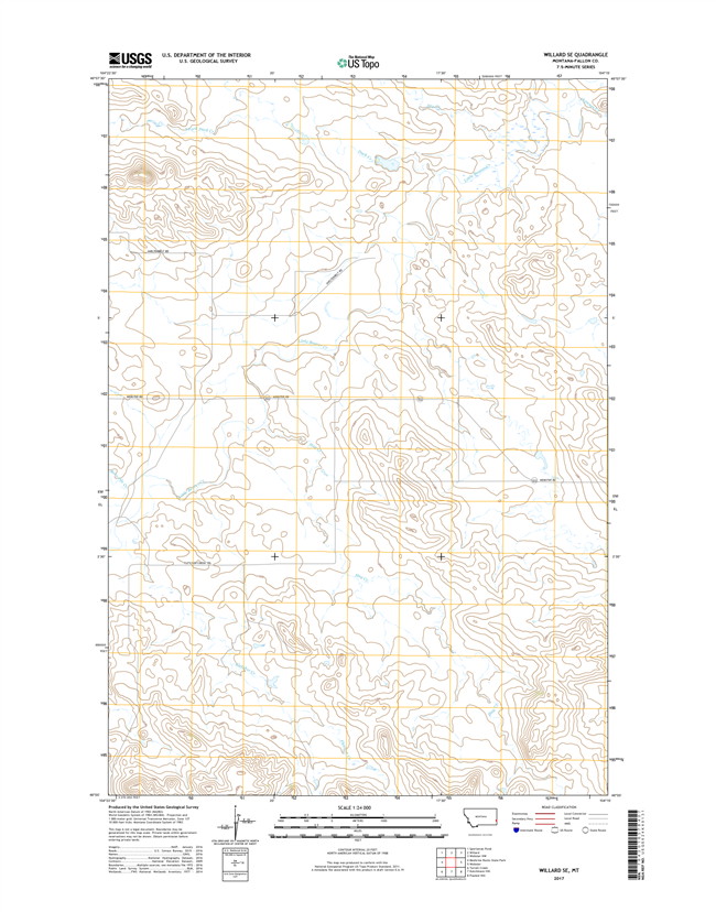 Willard SE Montana - 24k Topo Map