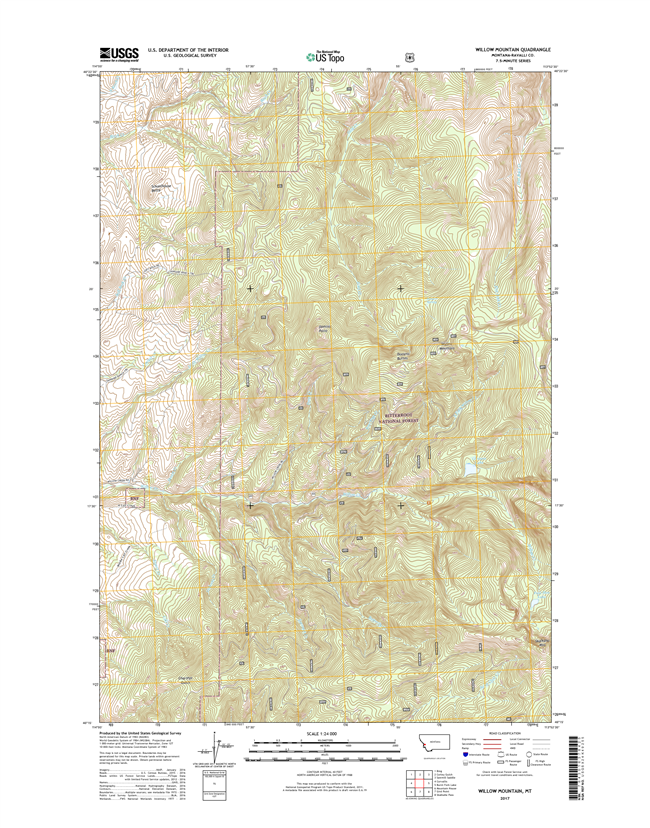 Willow Mountain Montana - 24k Topo Map