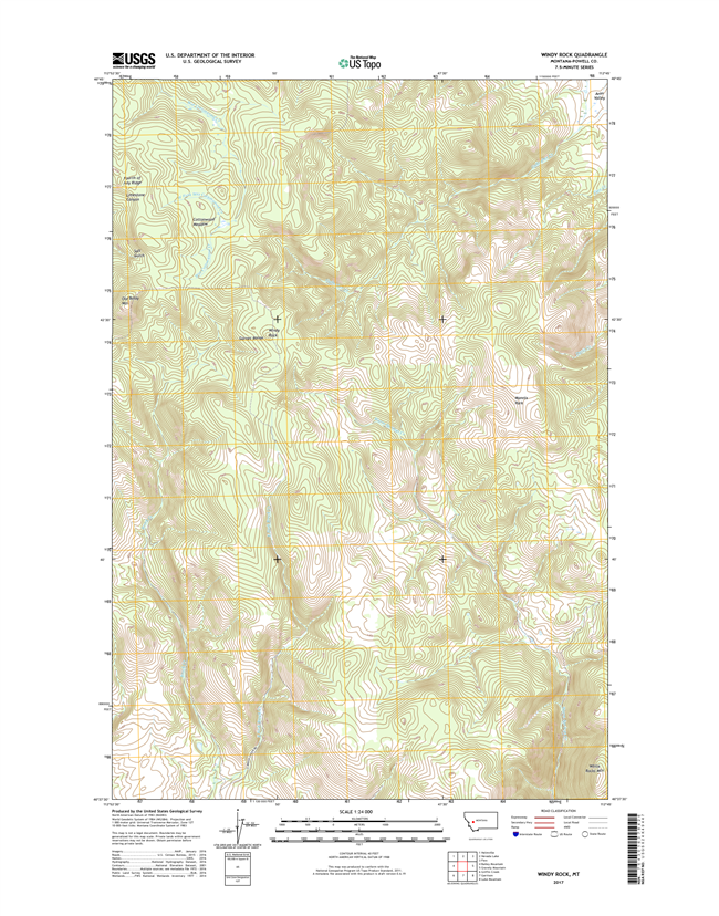 Windy Rock Montana - 24k Topo Map