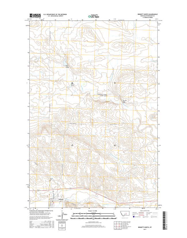 Winnett North Montana - 24k Topo Map