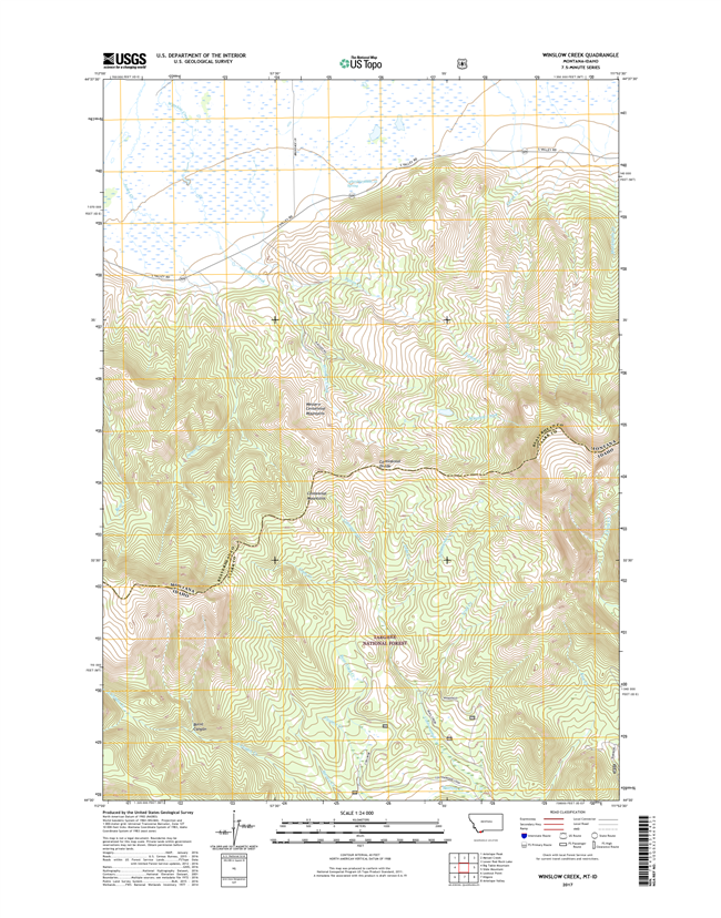 Winslow Creek Montana - Idaho  - 24k Topo Map