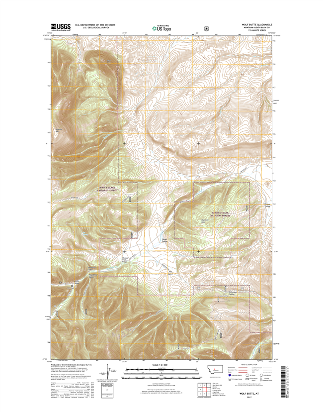 Wolf Butte Montana - 24k Topo Map