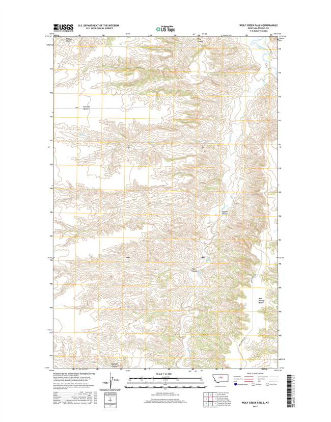 Wolf Creek Falls Montana - 24k Topo Map