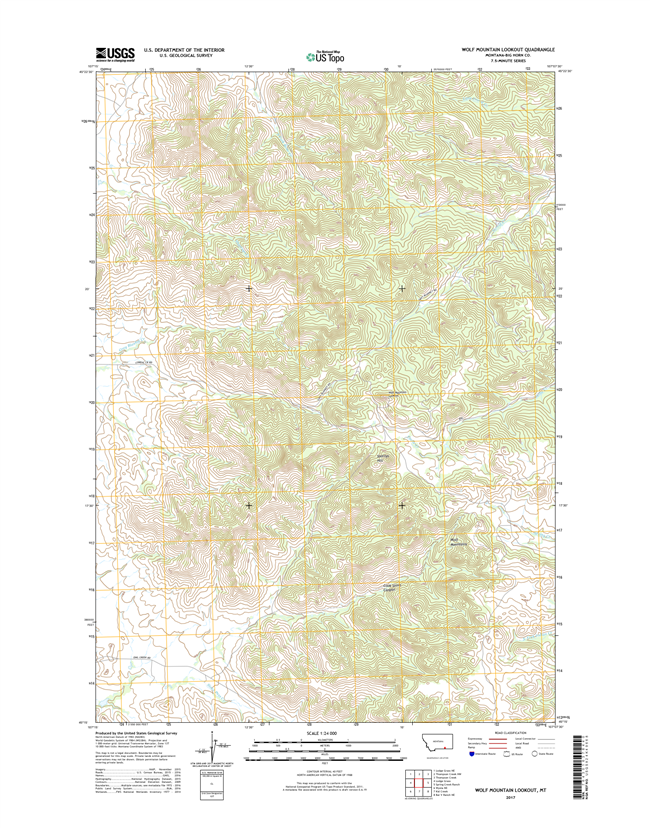 Wolf Mountain Lookout Montana - 24k Topo Map