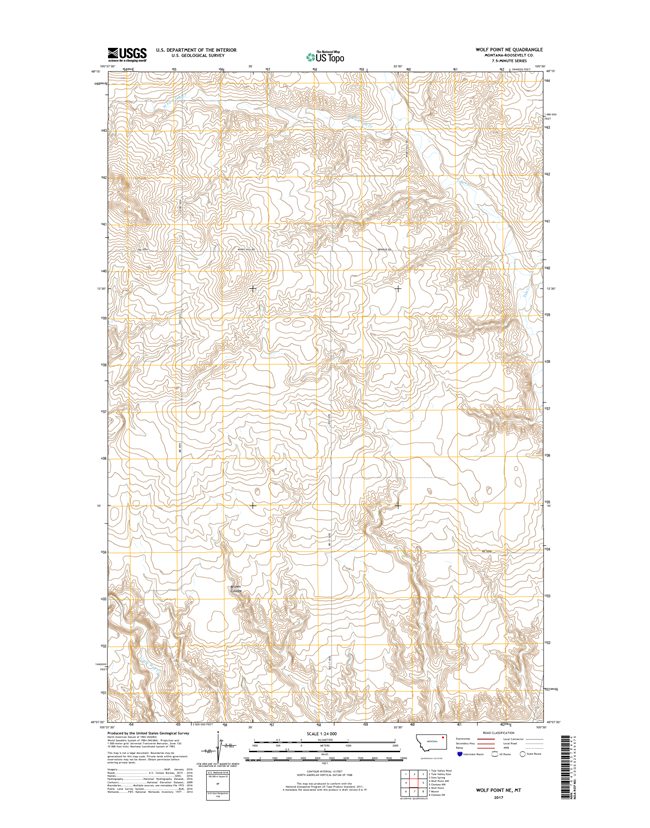 Wolf Point NE Montana - 24k Topo Map