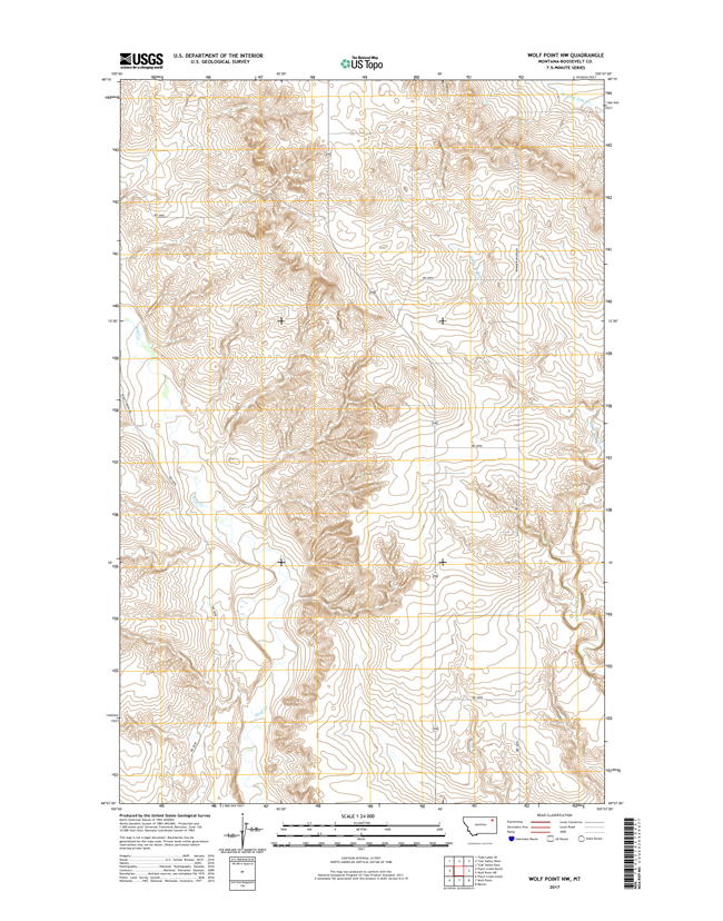 Wolf Point NW Montana - 24k Topo Map