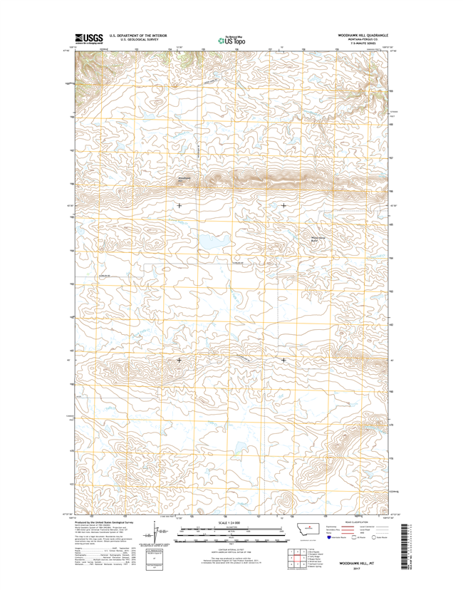 Woodhawk Hill Montana - 24k Topo Map