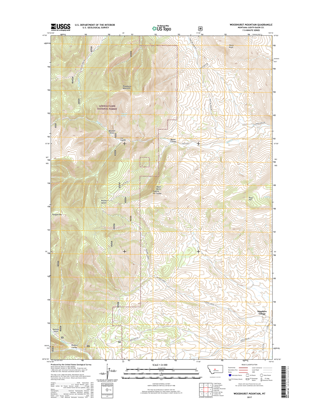 Woodhurst Mountain Montana - 24k Topo Map