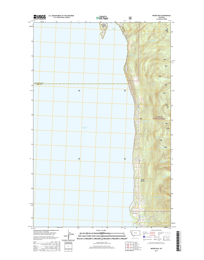 Woods Bay Montana - 24k Topo Map