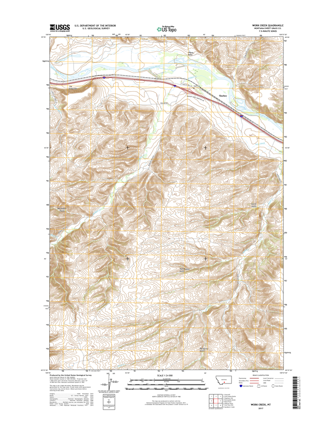 Work Creek Montana - 24k Topo Map
