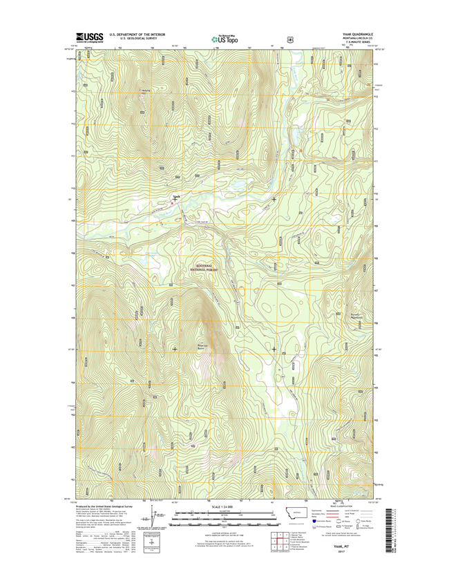 Yaak Montana - 24k Topo Map