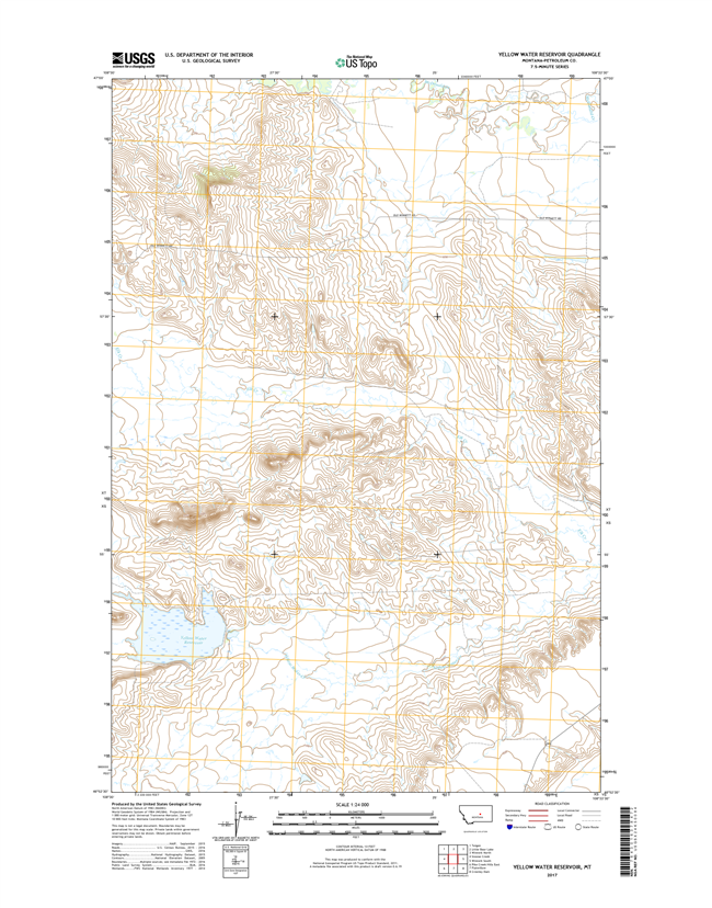 Yellow Water Reservoir Montana - 24k Topo Map