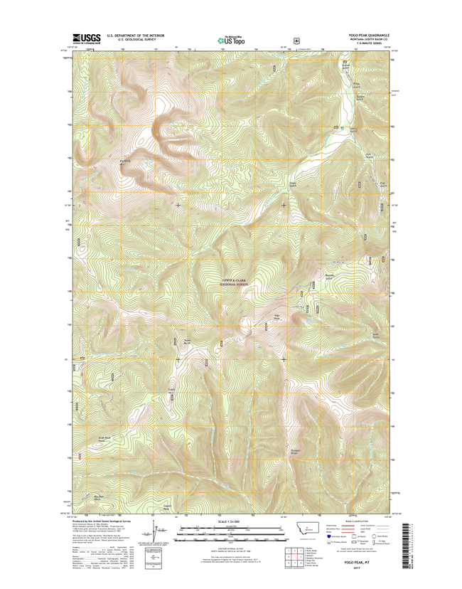 Yogo Peak Montana - 24k Topo Map