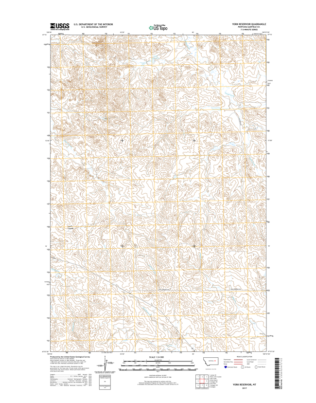 York Reservoir Montana - 24k Topo Map