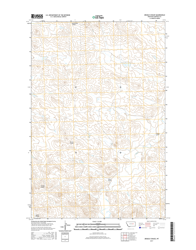 Ziegele Coulee Montana - 24k Topo Map