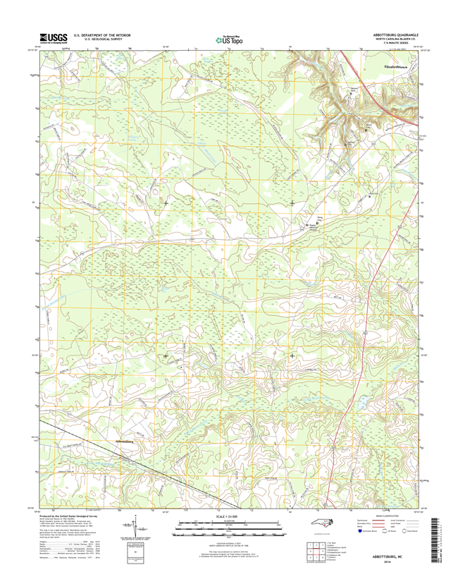 Abbottsburg North Carolina  - 24k Topo Map