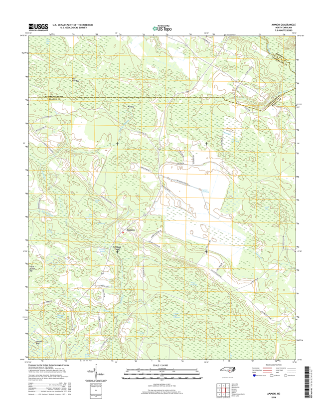 Ammon North Carolina  - 24k Topo Map