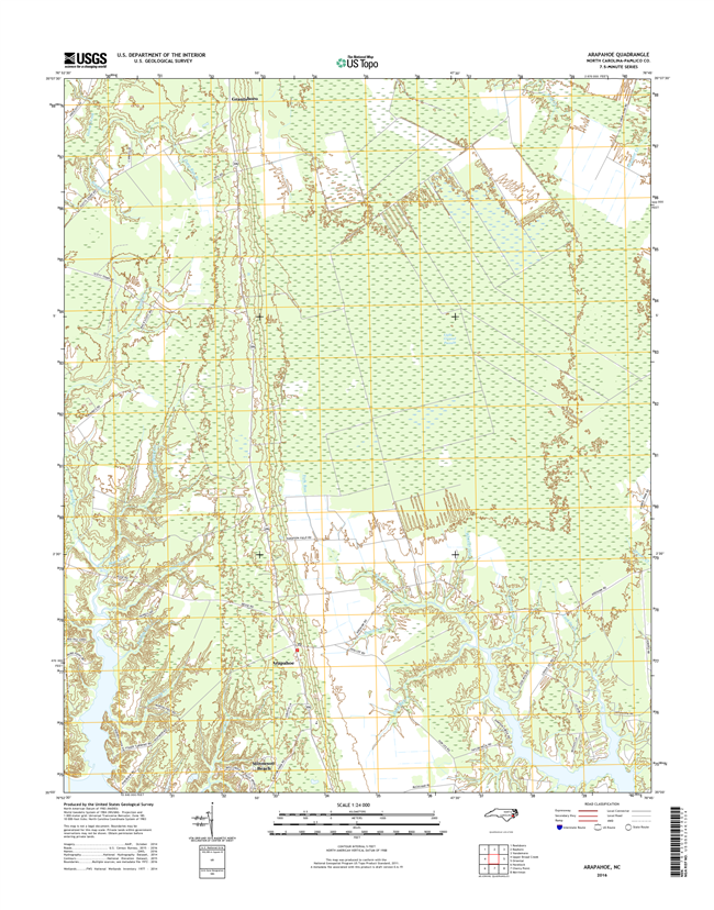 Arapahoe North Carolina  - 24k Topo Map