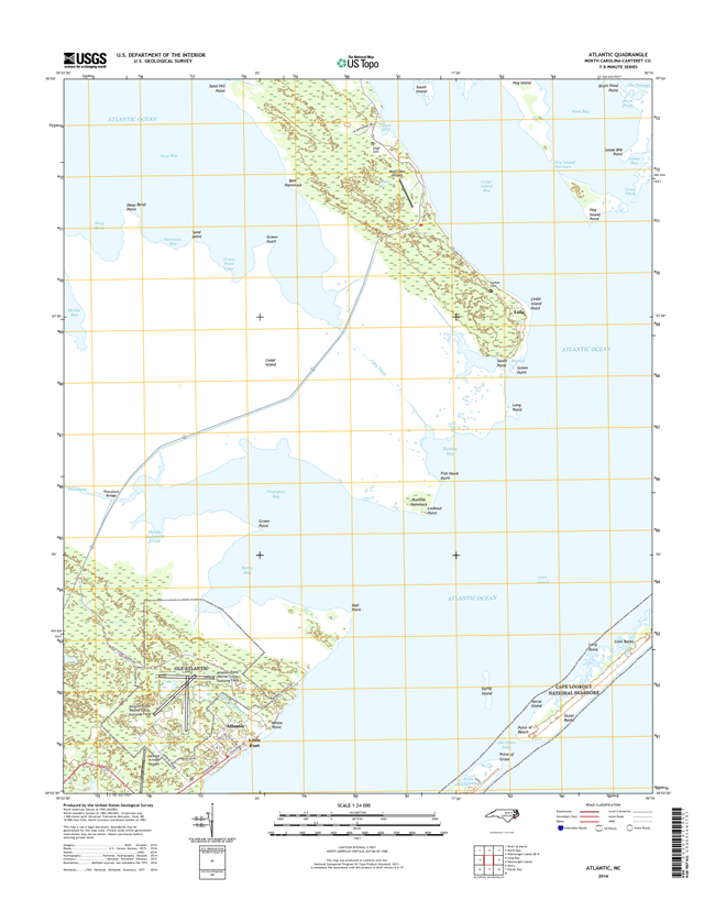 Atlantic North Carolina  - 24k Topo Map