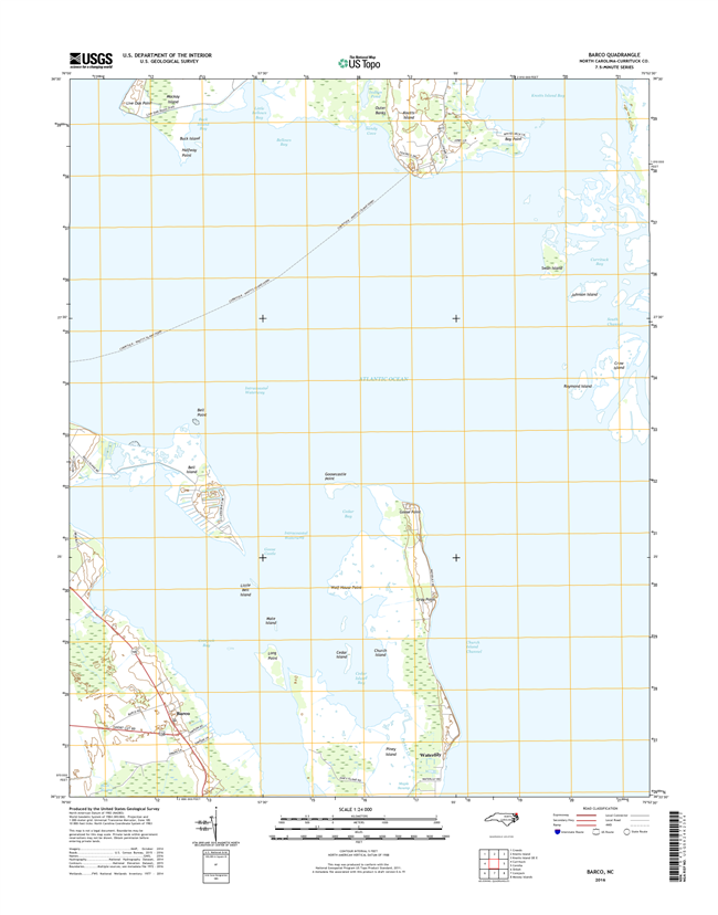 Barco North Carolina  - 24k Topo Map