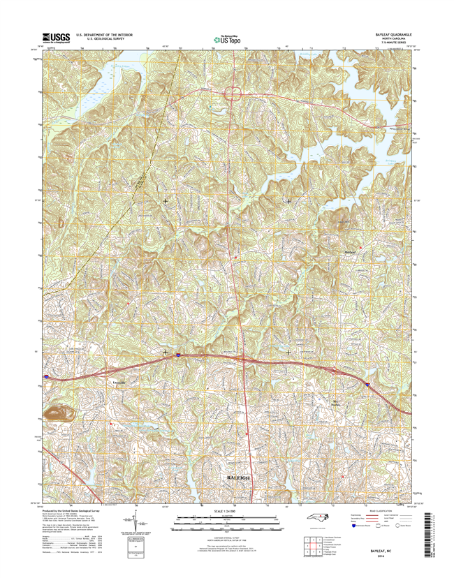 Bayleaf North Carolina  - 24k Topo Map