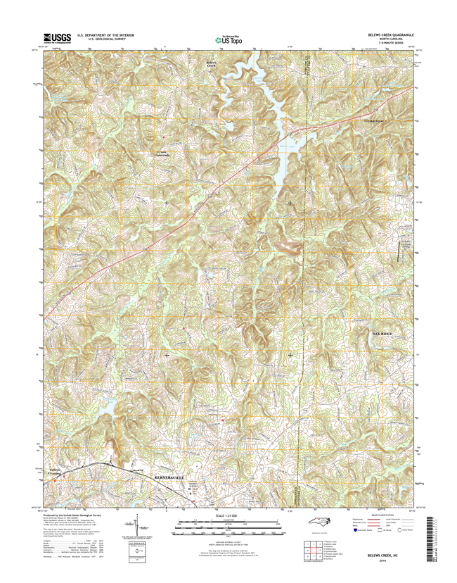 Belews Creek North Carolina  - 24k Topo Map