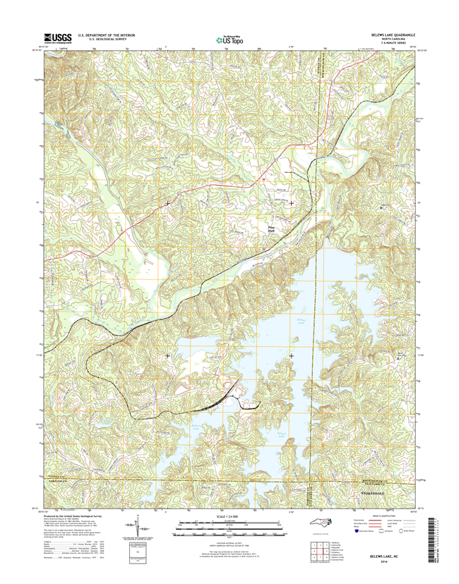 Belews Lake North Carolina  - 24k Topo Map
