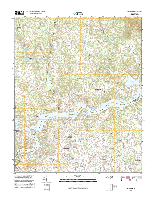 Bethlehem North Carolina  - 24k Topo Map