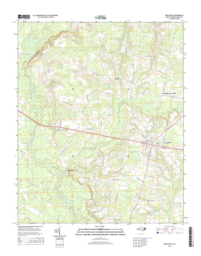 Beulaville North Carolina  - 24k Topo Map