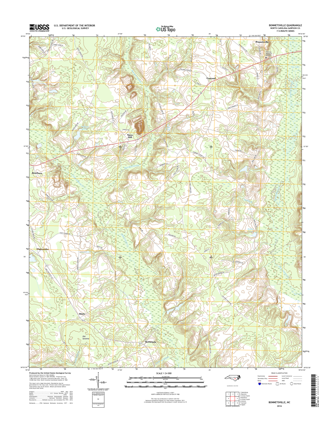 Bonnetsville North Carolina  - 24k Topo Map