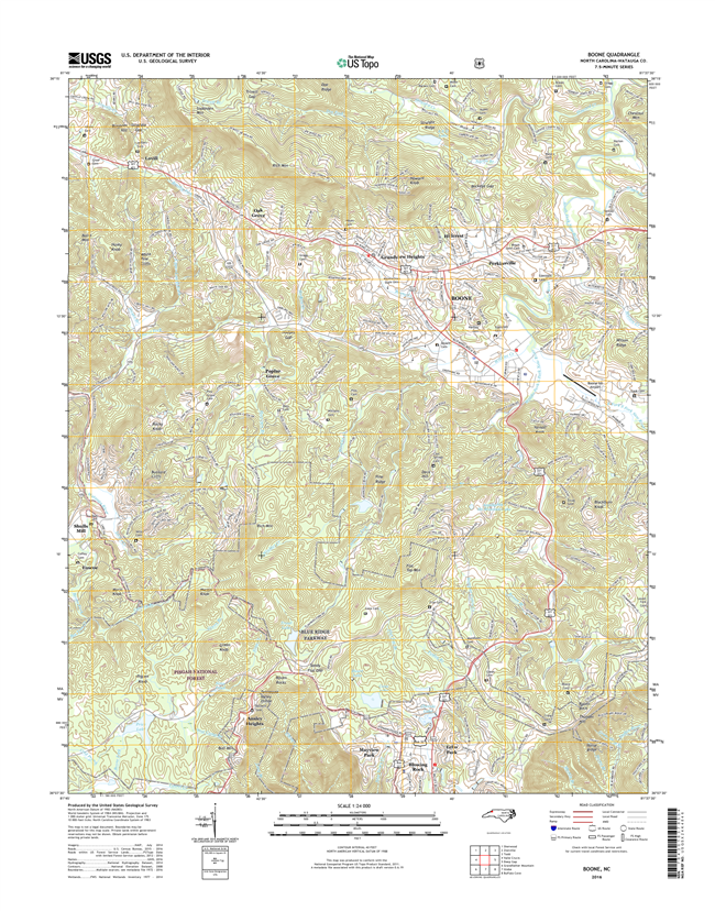 Boone North Carolina  - 24k Topo Map