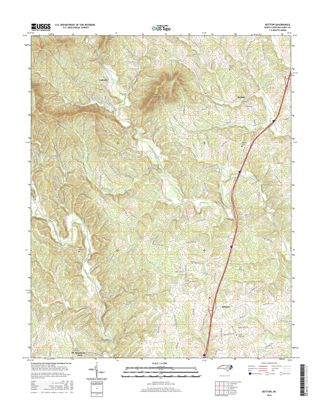 Bottom North Carolina  - 24k Topo Map